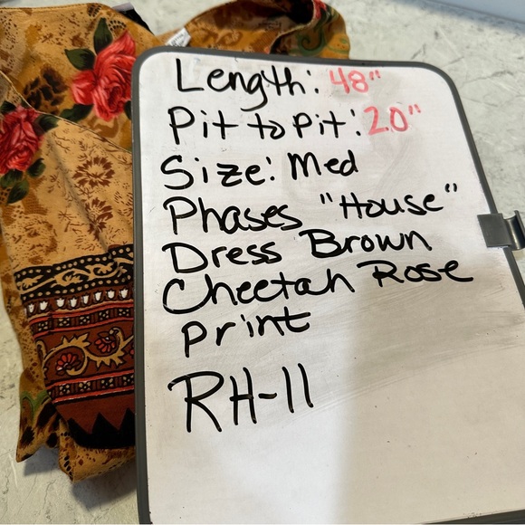 Vtg Phases Women’s House Patio Dress Size Med Cheetah Rose Print 100% Cotton - Picture 14 of 14